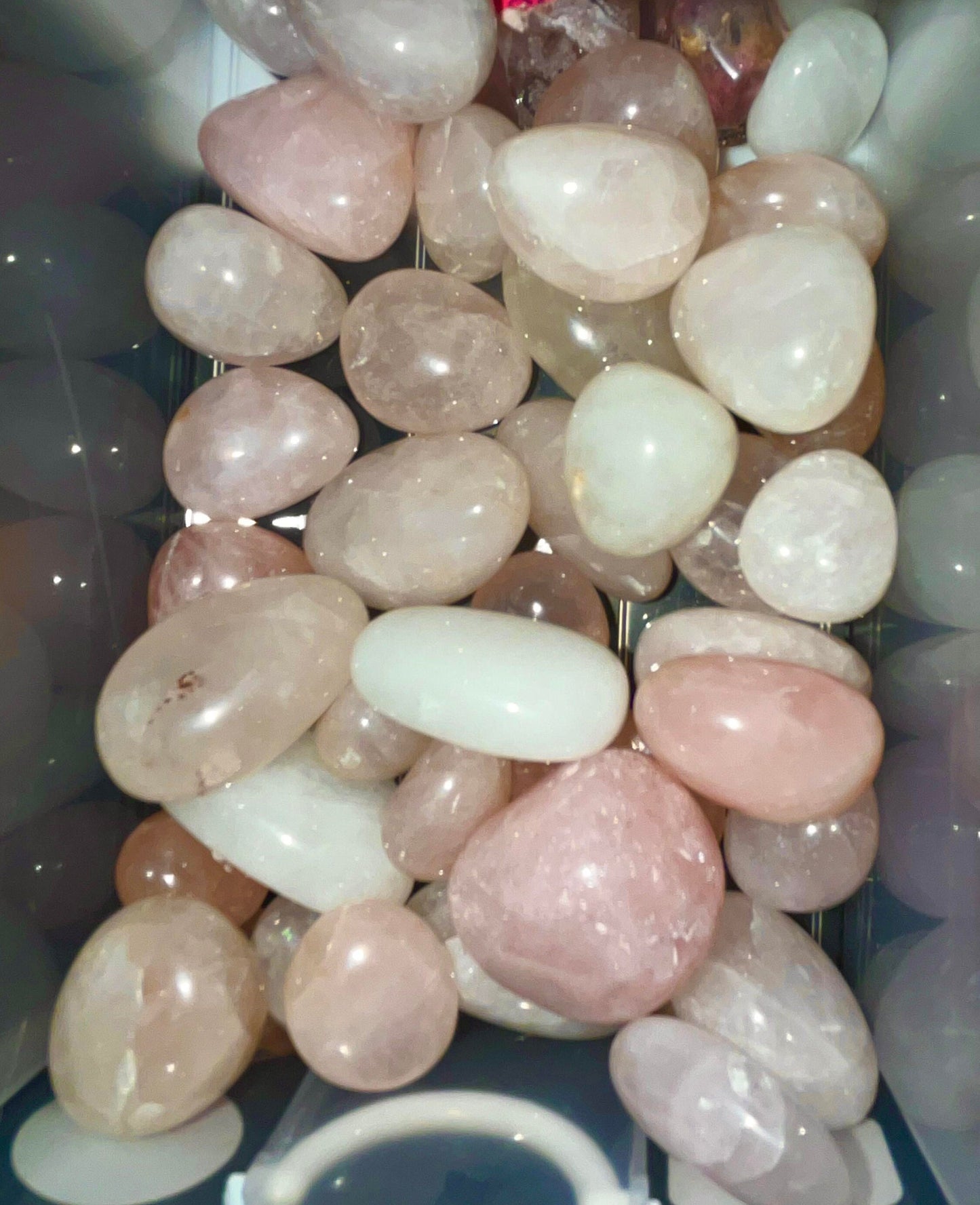 Rose Quartz tumbles- Small, medium & large sizes. The ultimate stone of loving energy, unconditional love and peace.