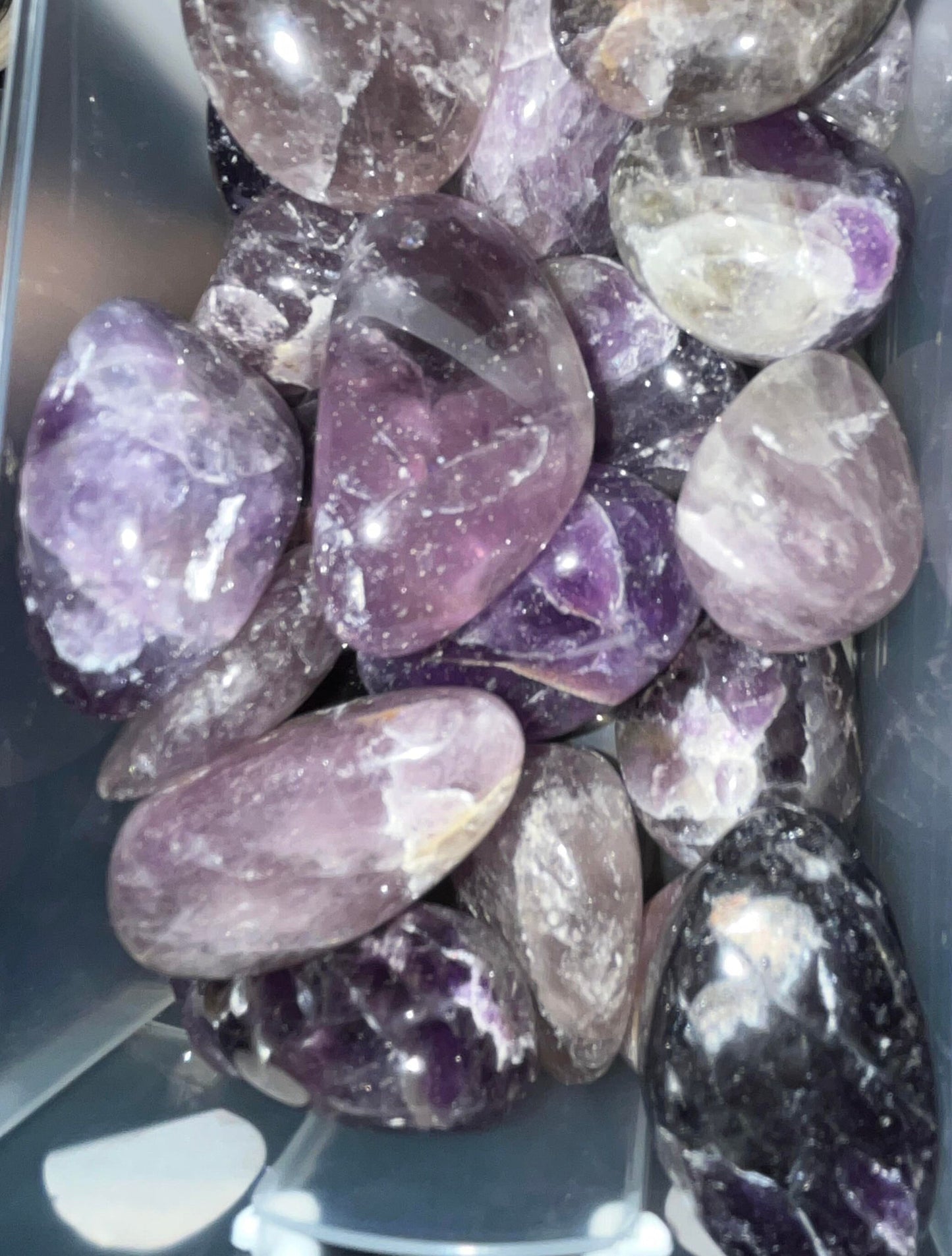 Large Amethyst crystal tumbles-  relieve stress and anxiety,  peace  & unification, serenity and calmness, spiritual balance, highly calming