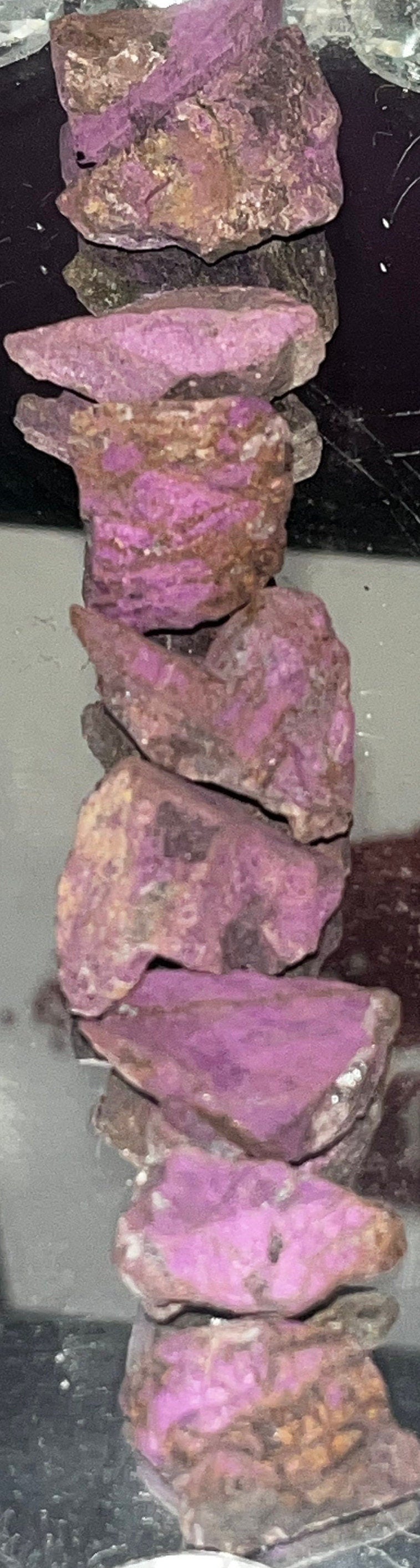 RARE raw Purpurite specimen pieces- small, medium, and large.